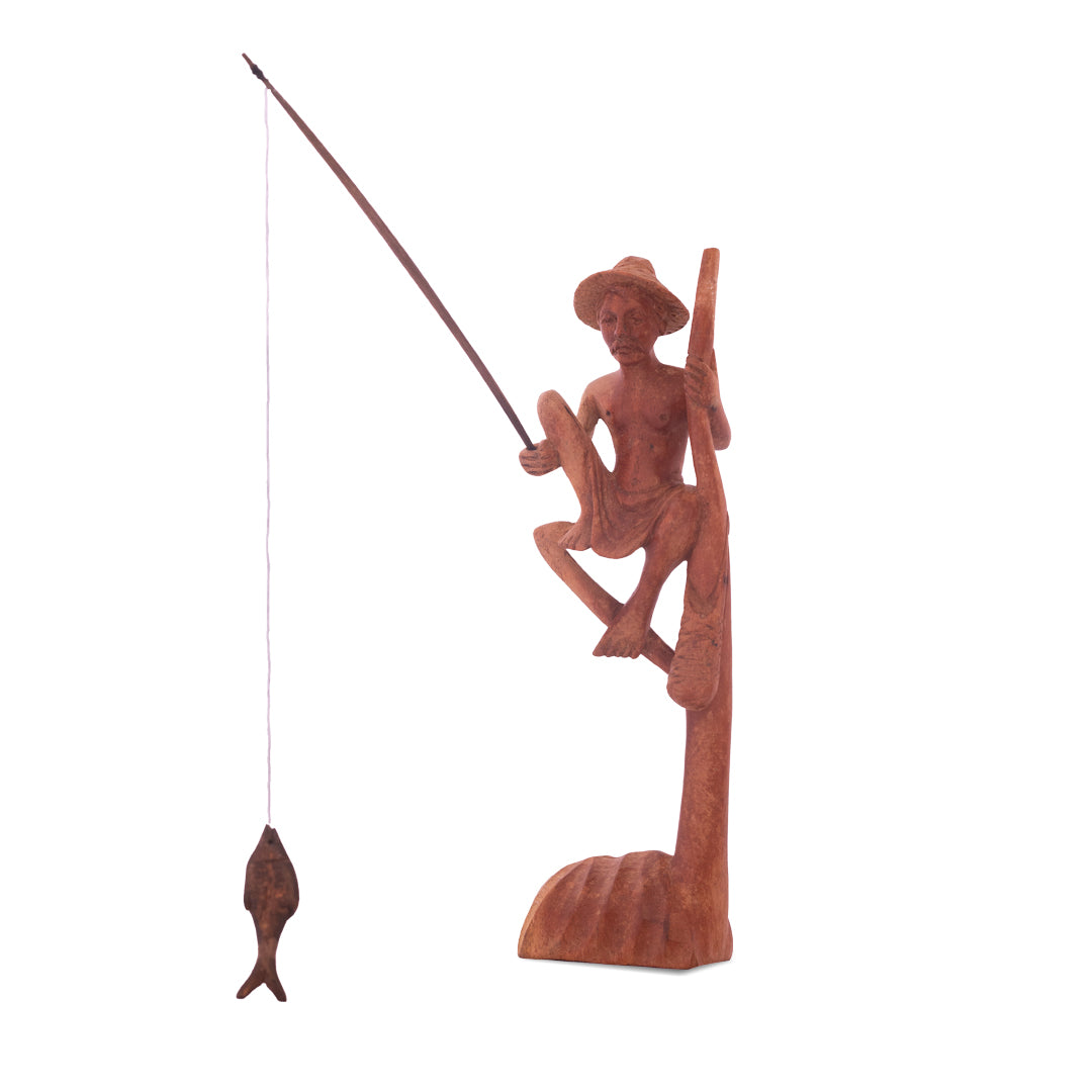 Fisherman | Wooden Carving | Unique Gift