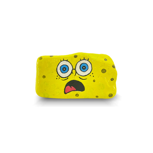 Hand-Painted SpongeBob Rock Art Collection - Set of 6 Decorative Stones