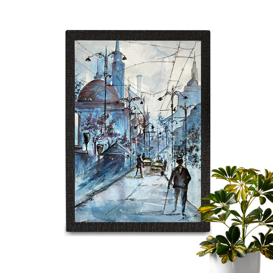 Street in Sri Lanka on a Rainy Day - Hand-Painted Canvas Art - Wall art